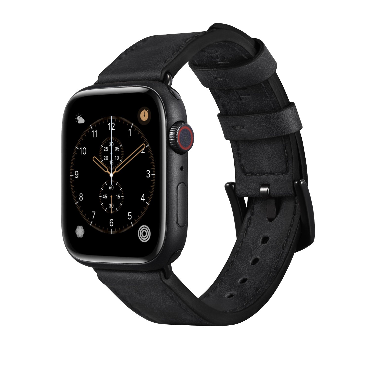 Apple Watchband Schwarz Leder