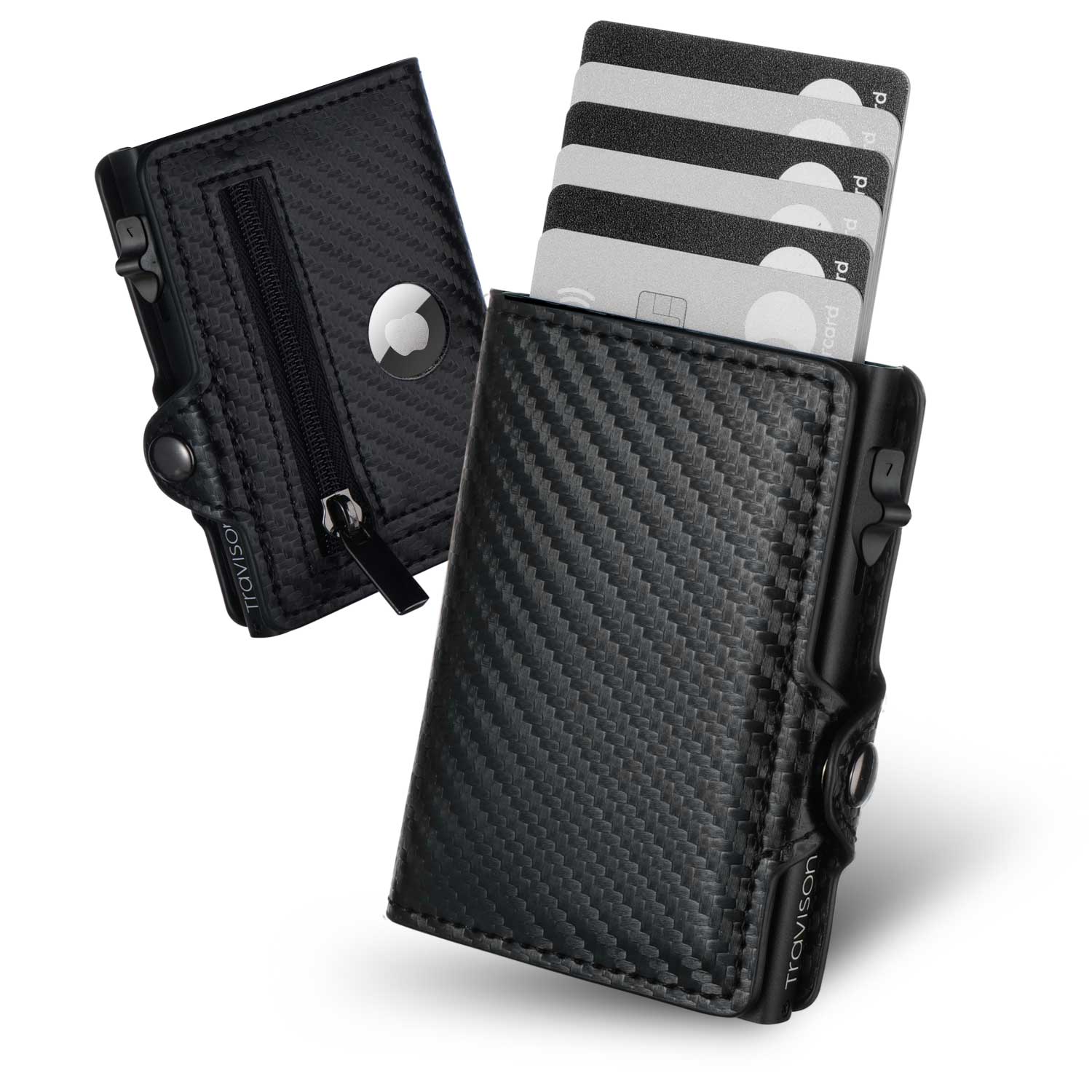 Slim Wallet mit Münzfach/Carbon/Ja