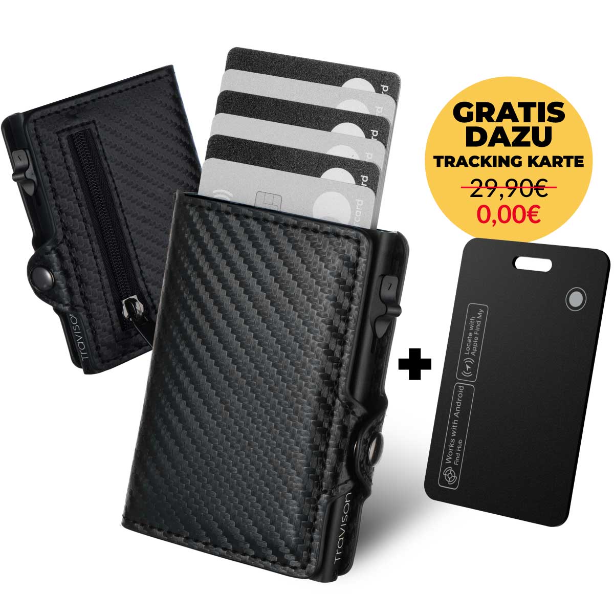 Smart Wallet von Travison in Carbon Optik/Carbon/Nein