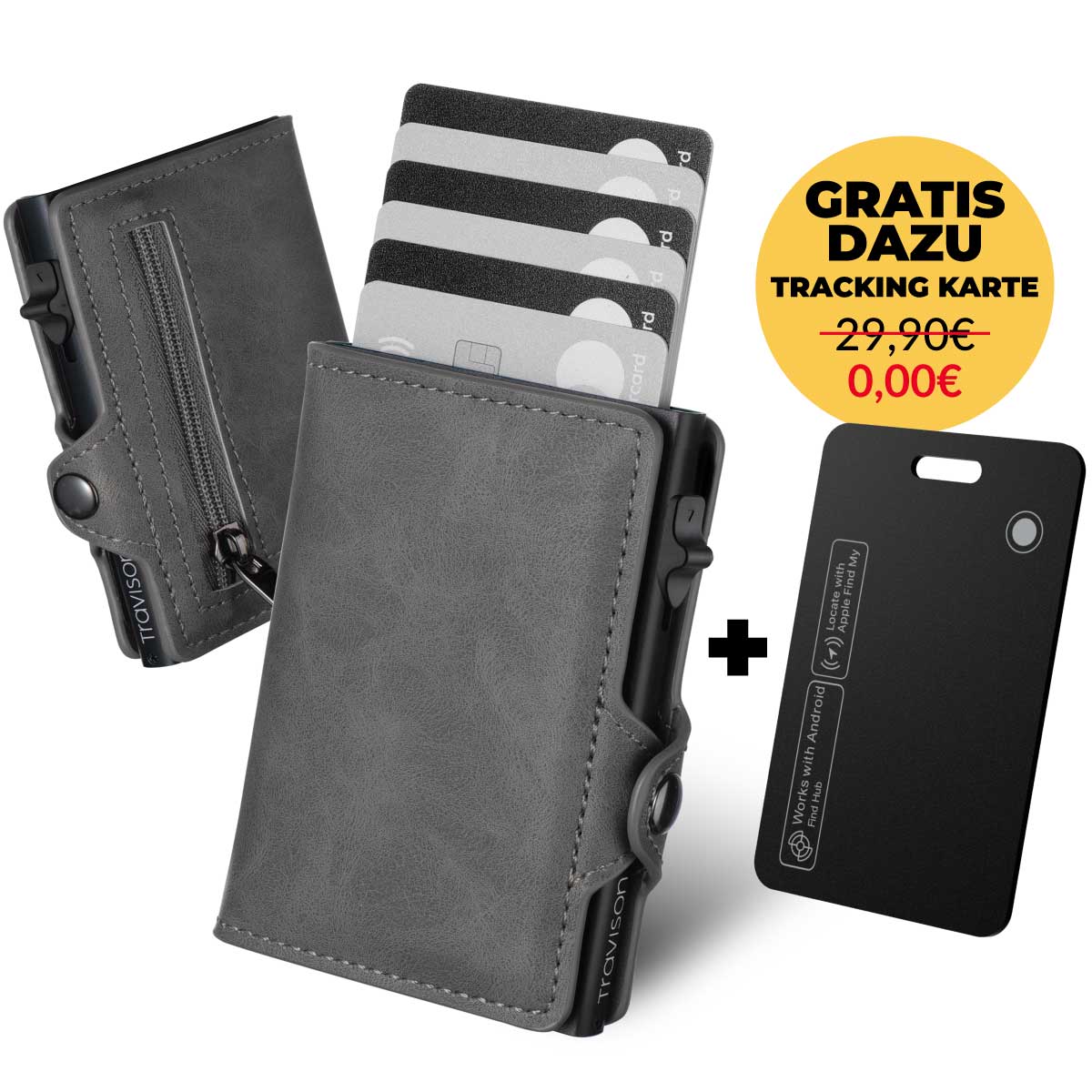 Smart Wallet in Grau/Grau/Nein