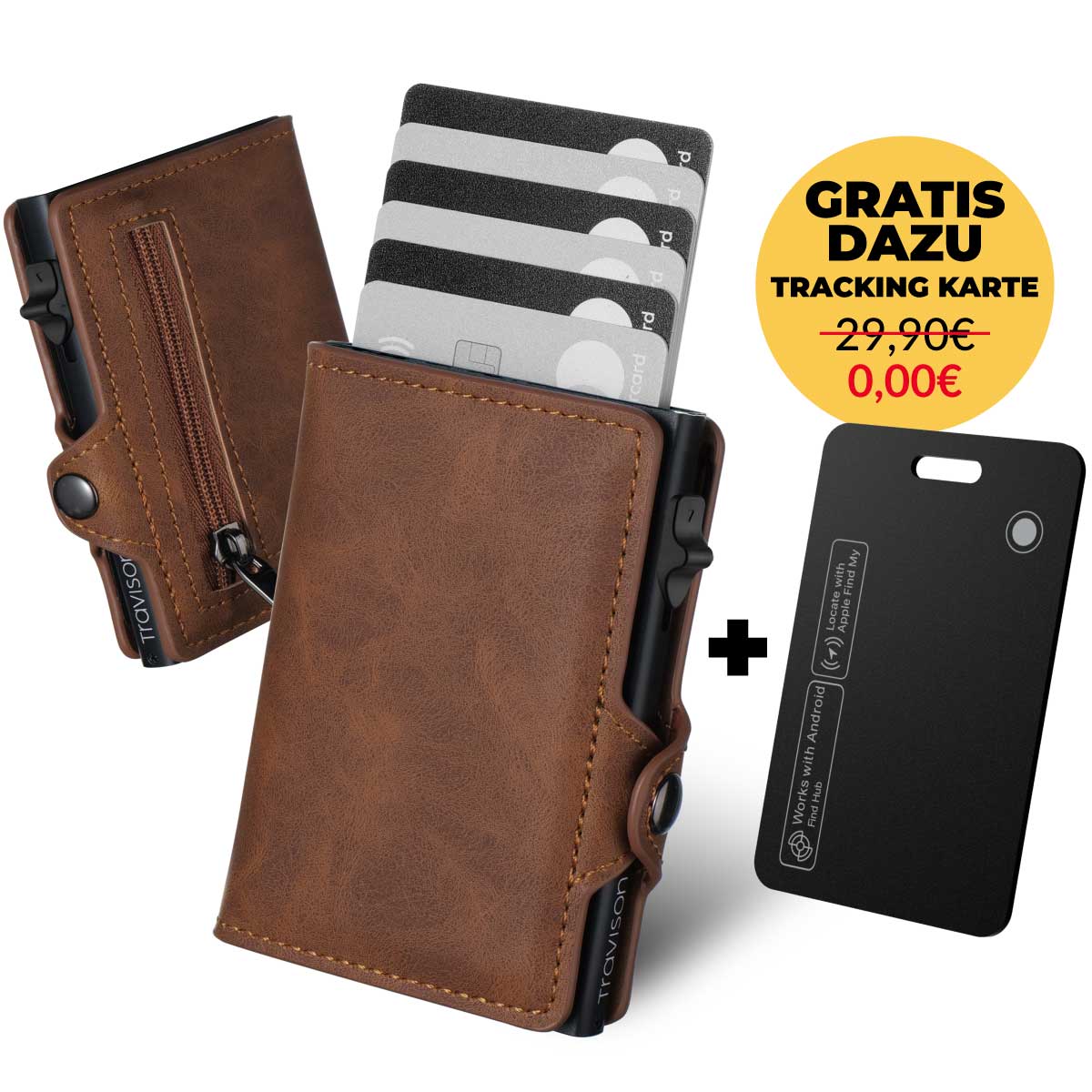Travison Smart Wallet in Hellbraun/Hellbraun/Nein