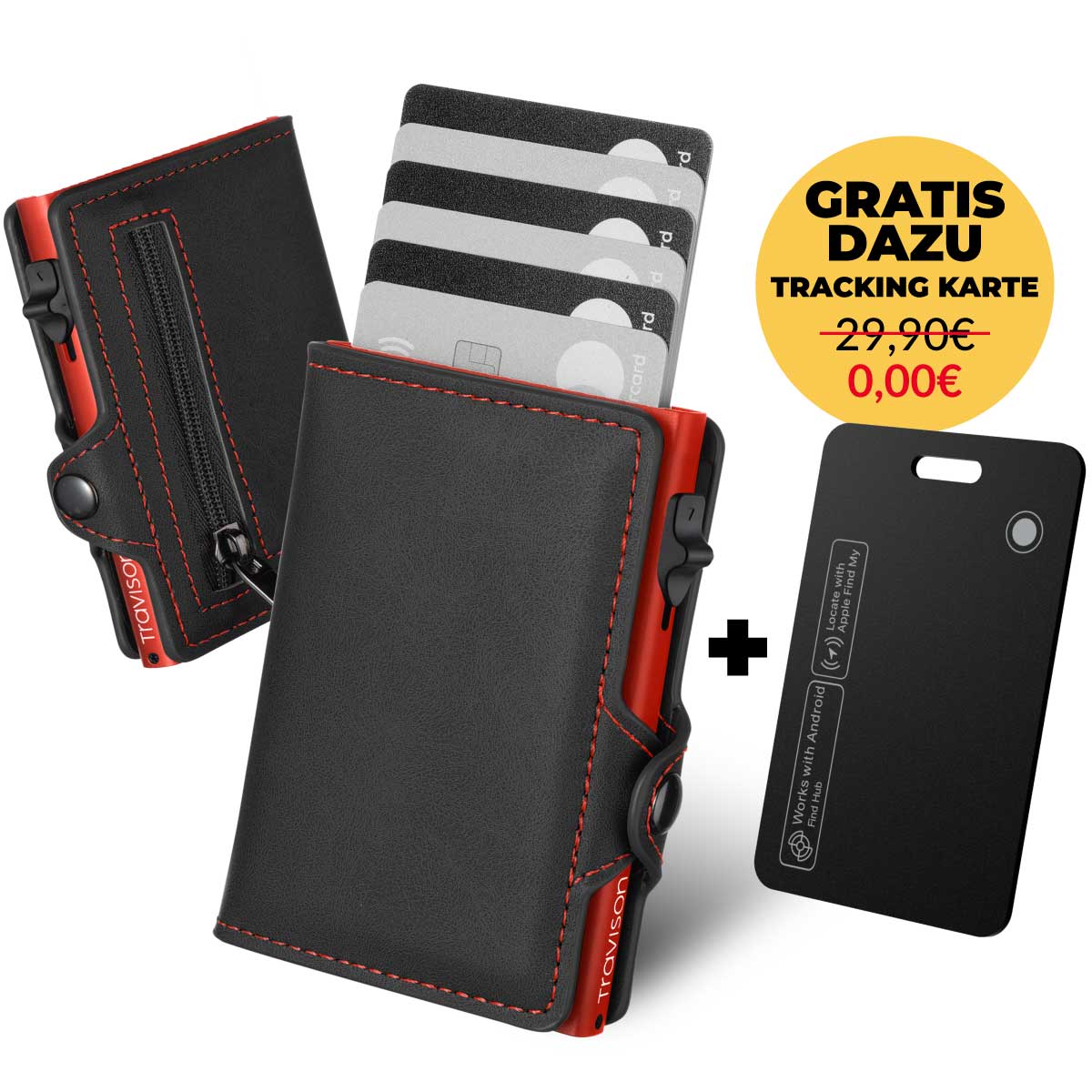 Travison Smart Wallet/SchwarzRot/Nein
