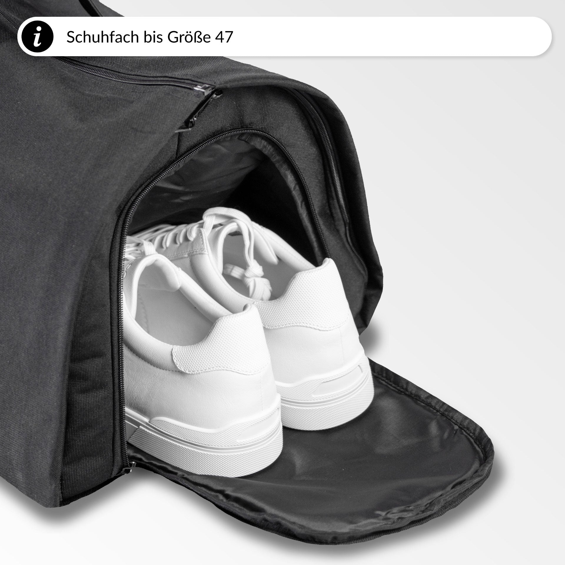 Kleidersack Für Reisen – 152 Cm, Mit Netztaschen & PVC-Fenster, Schwarz