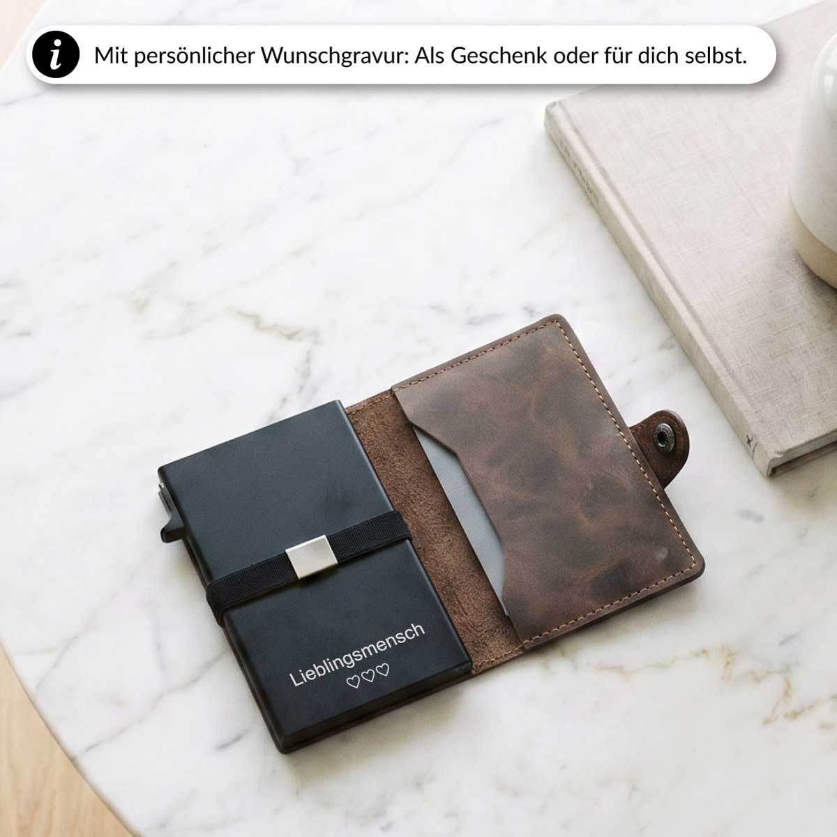 Travison Smart Wallet mit persönlicher Gravur/Braun/Nein