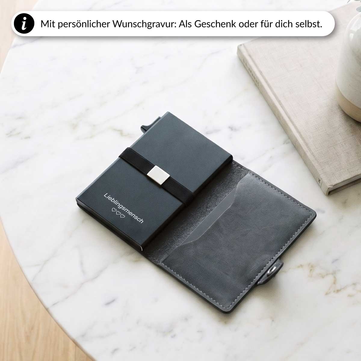 Travison Herrengeldbörse mit persönlicher Gravur/Grau/Nein