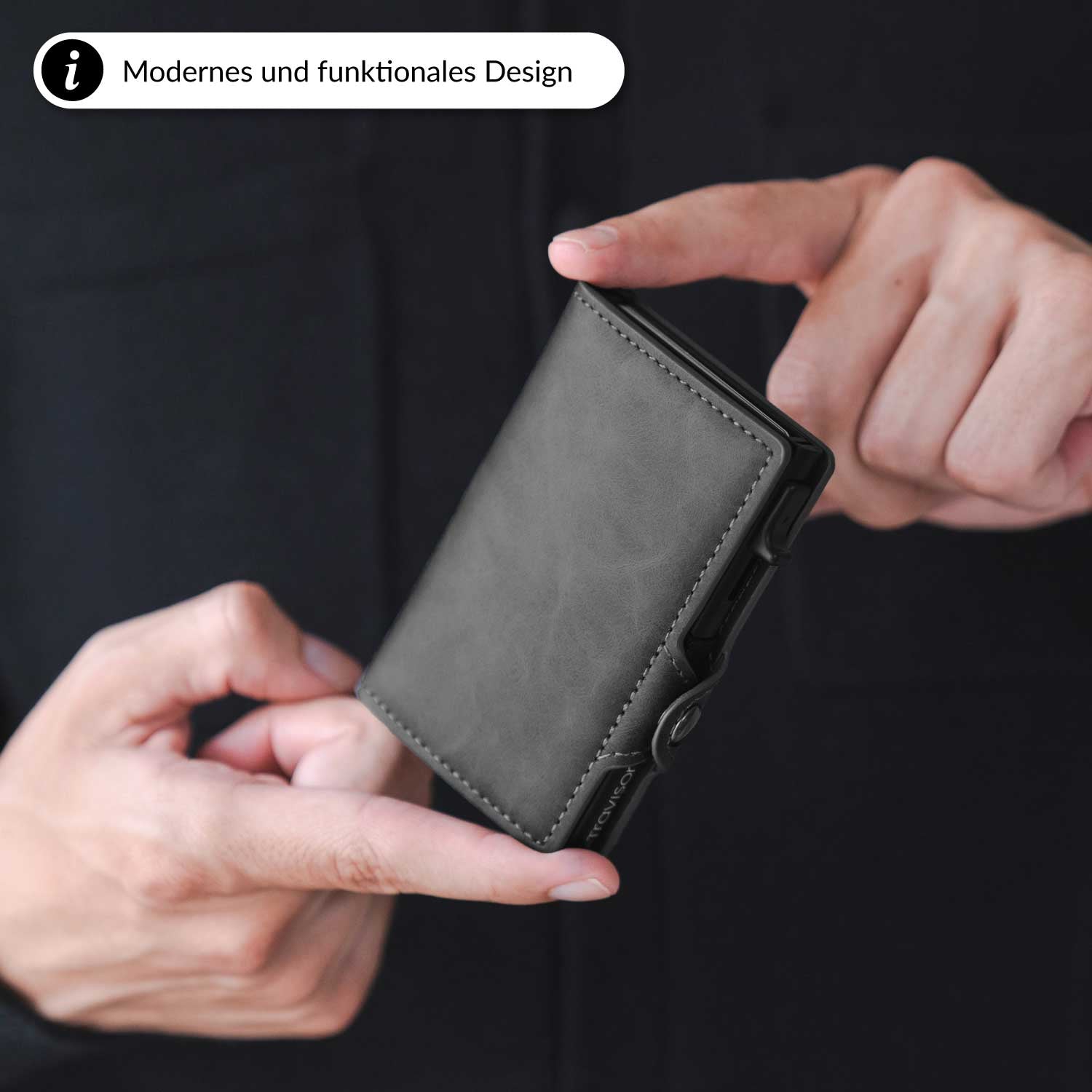 Smart Wallet Schwarz im modernen Look/Schwarz/Nein