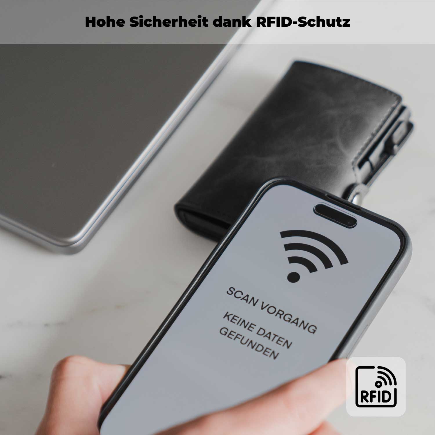 Das Smart Wallet schützt dich vor Datenklau, dank RFID-Schutz