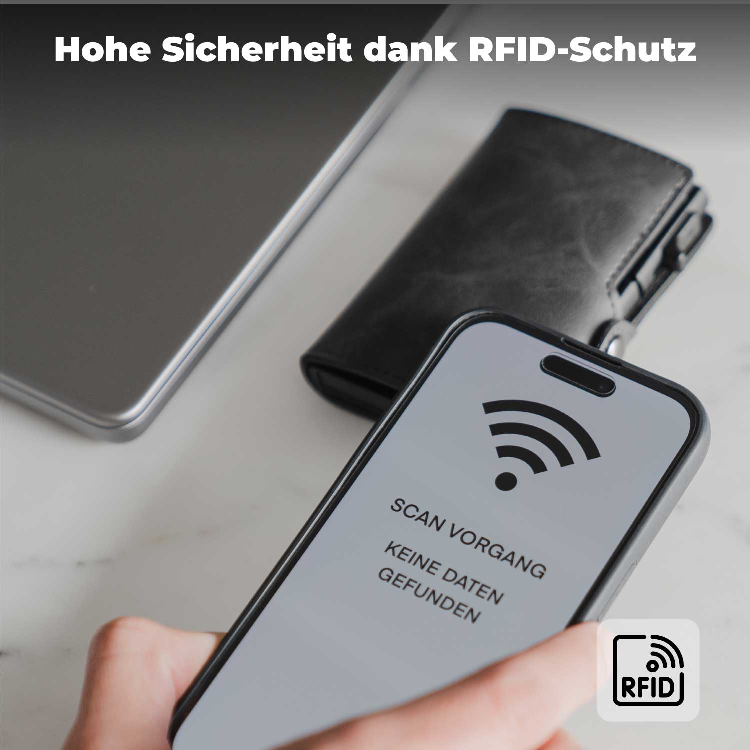 Kreditkartenetui mit RFID Schutz/Grau/Ja
