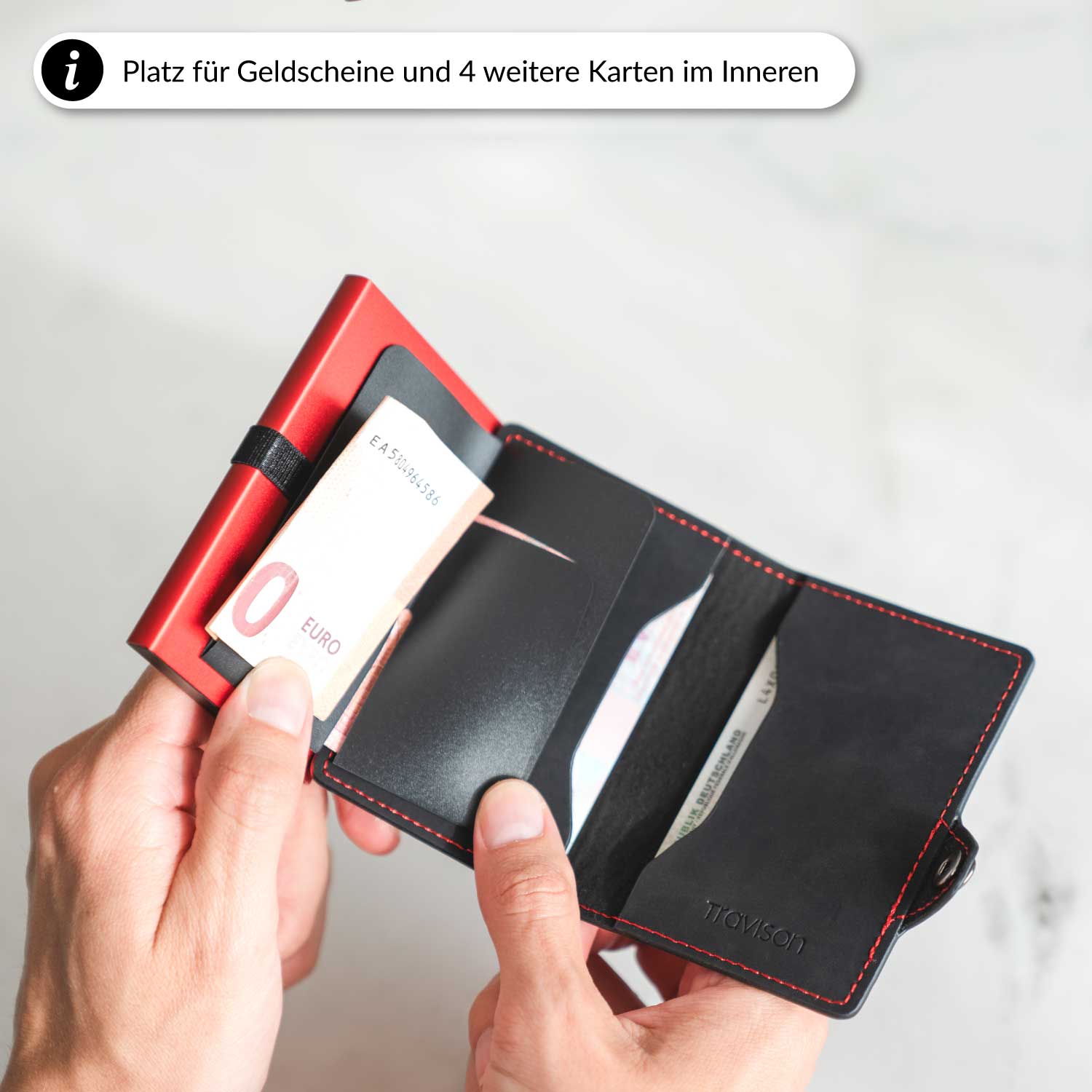 Travison Smart Wallet/SchwarzRot/Ja