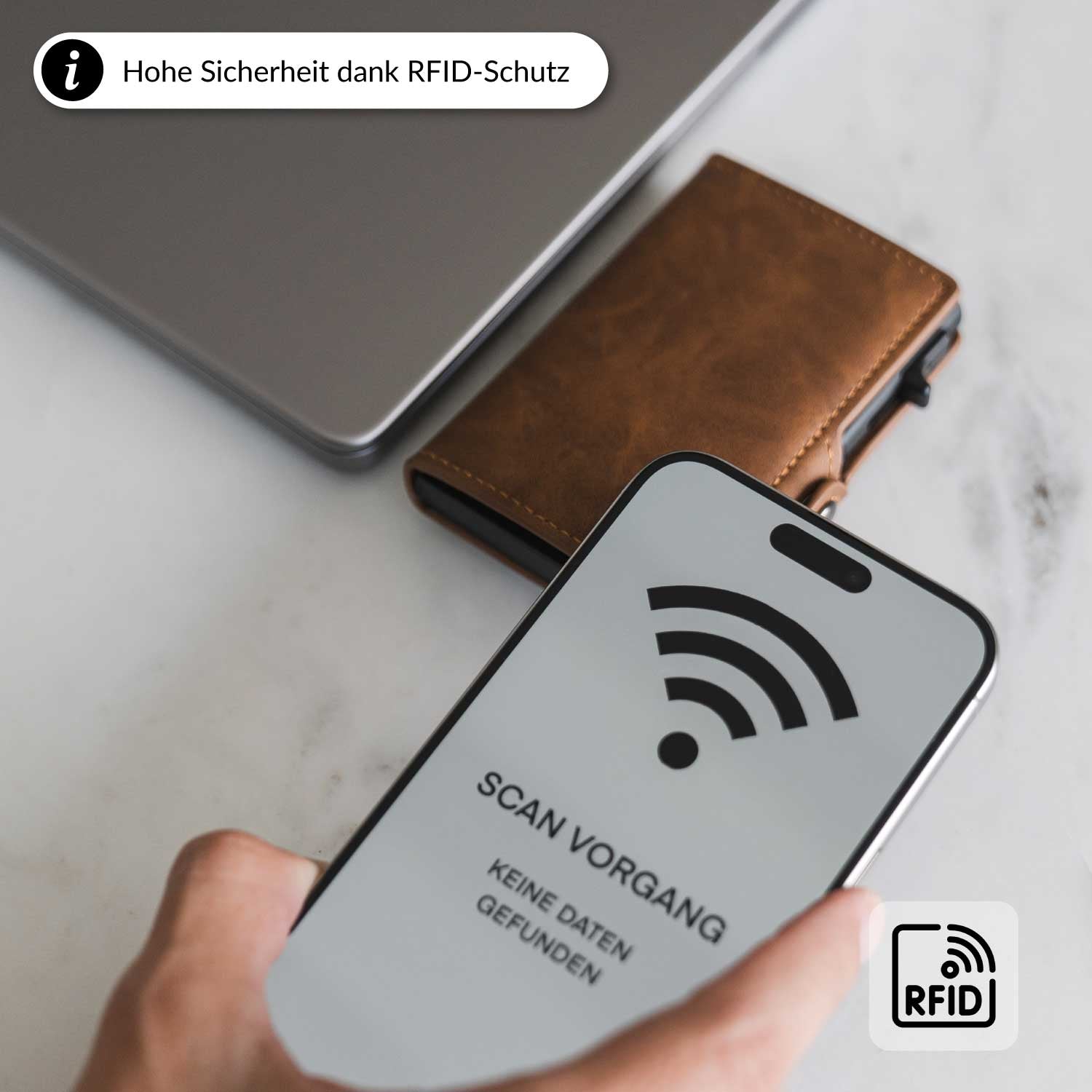 Smart Wallet mit hoher Sicherheit dank RFID-Schutz/Hellbraun/Nein