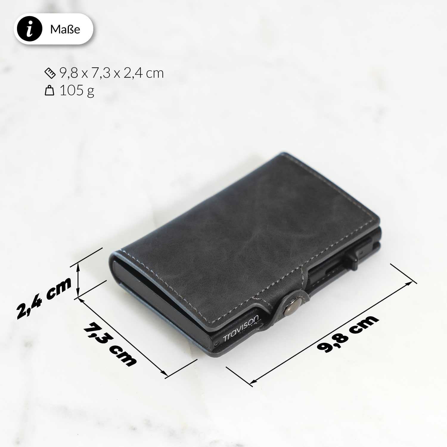 Smart Wallet in Grau Maße/Grau/Ja