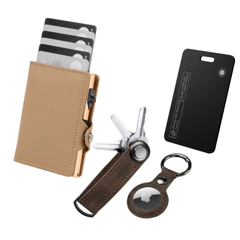 Smart Wallet + Key Organizer + Tracking Karte