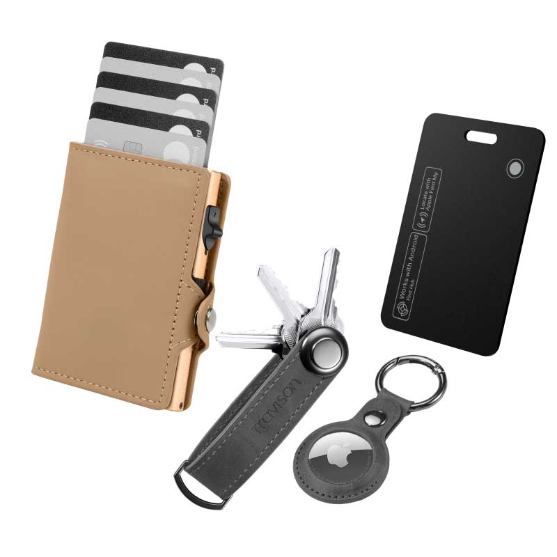 Smart Wallet + Key Organizer + Tracking Karte