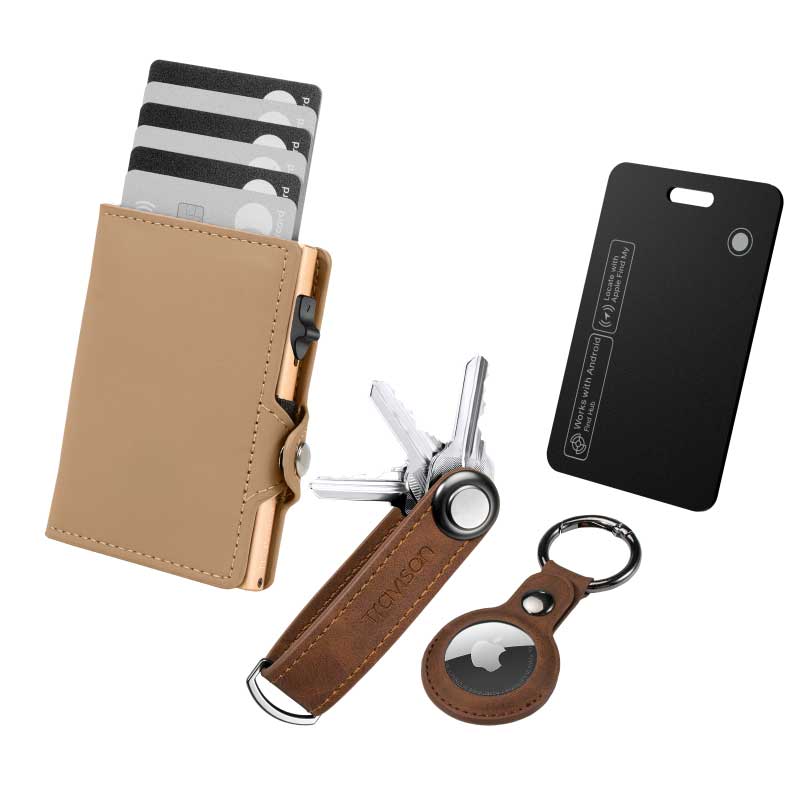 Smart Wallet + Key Organizer + Tracking Karte