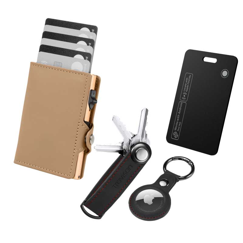 Smart Wallet + Key Organizer + Tracking Karte