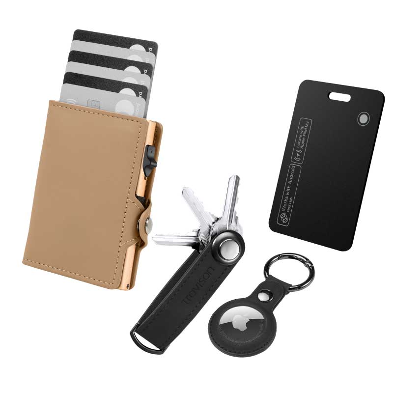 Smart Wallet + Key Organizer + Tracking Karte