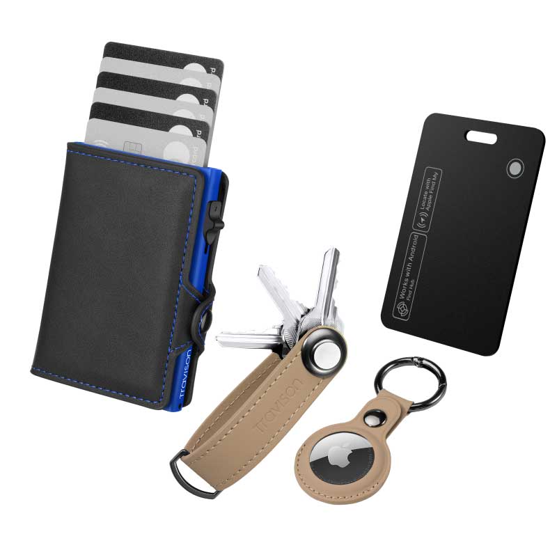 Smart Wallet + Key Organizer + Tracking Karte