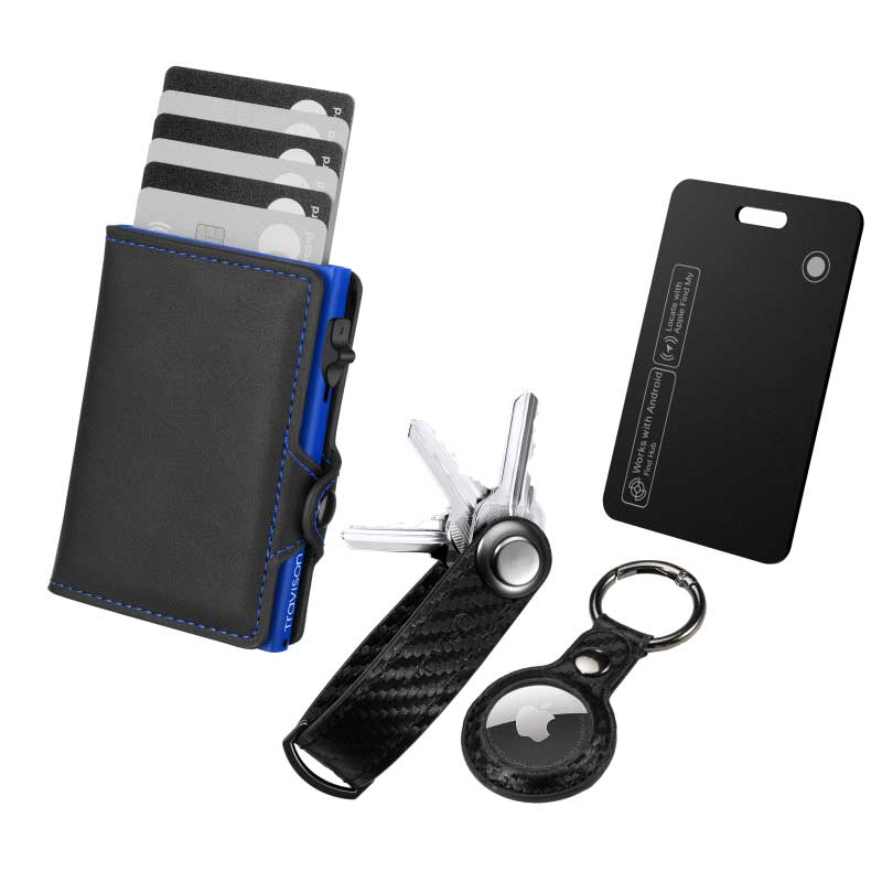 Smart Wallet + Key Organizer + Tracking Karte
