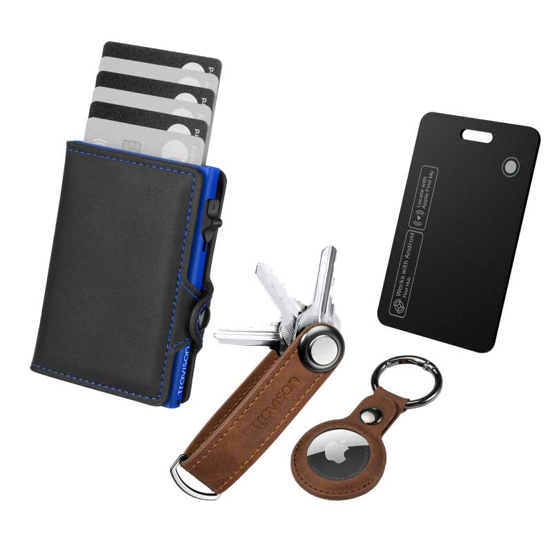 Smart Wallet + Key Organizer + Tracking Karte