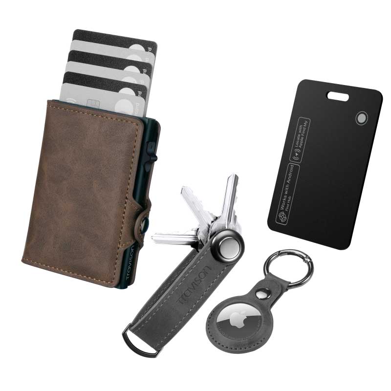 Smart Wallet + Key Organizer + Tracking Karte