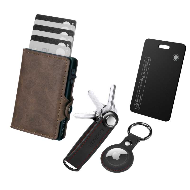 Smart Wallet + Key Organizer + Tracking Karte