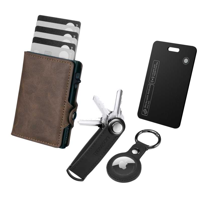Smart Wallet + Key Organizer + Tracking Karte