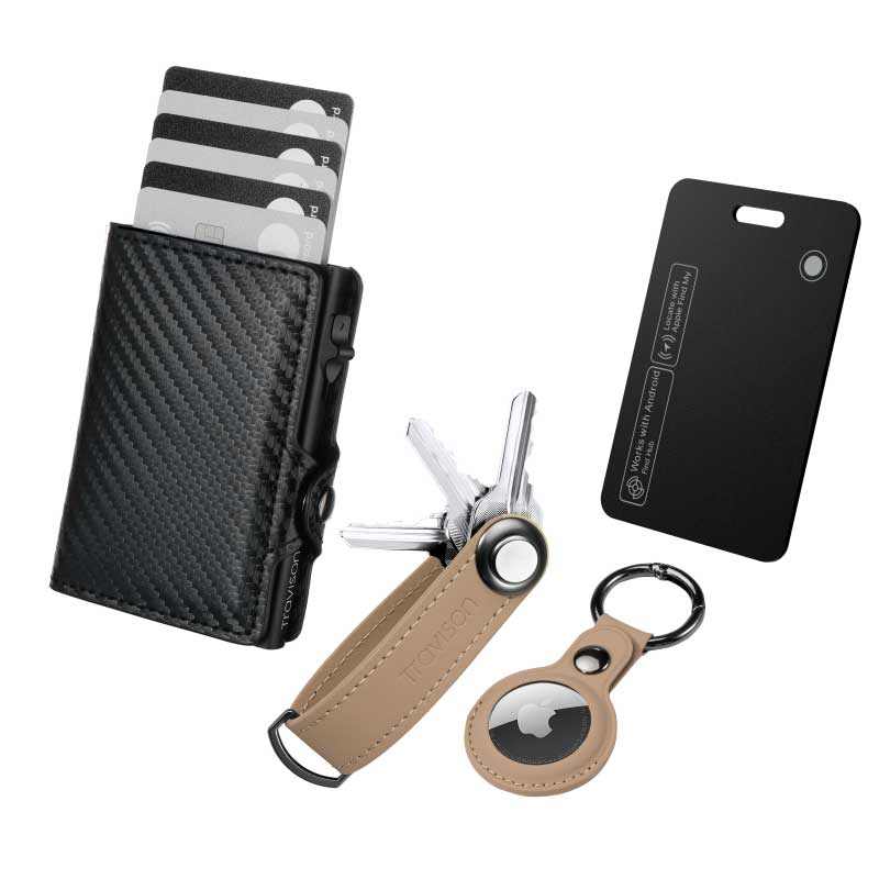Smart Wallet + Key Organizer + Tracking Karte