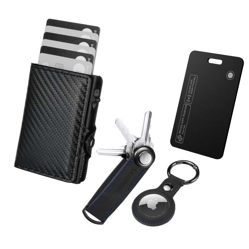 Smart Wallet + Key Organizer + Tracking Karte