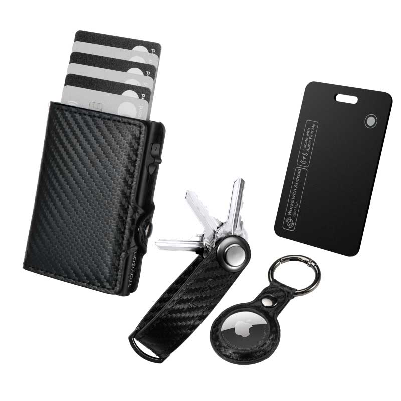 Smart Wallet + Key Organizer + Tracking Karte