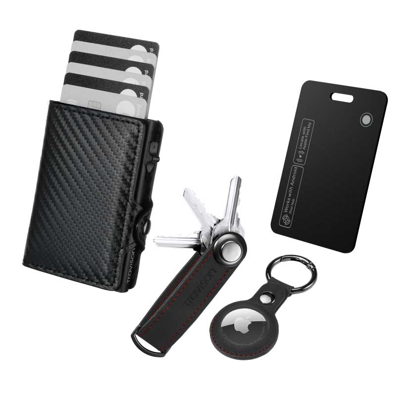 Smart Wallet + Key Organizer + Tracking Karte