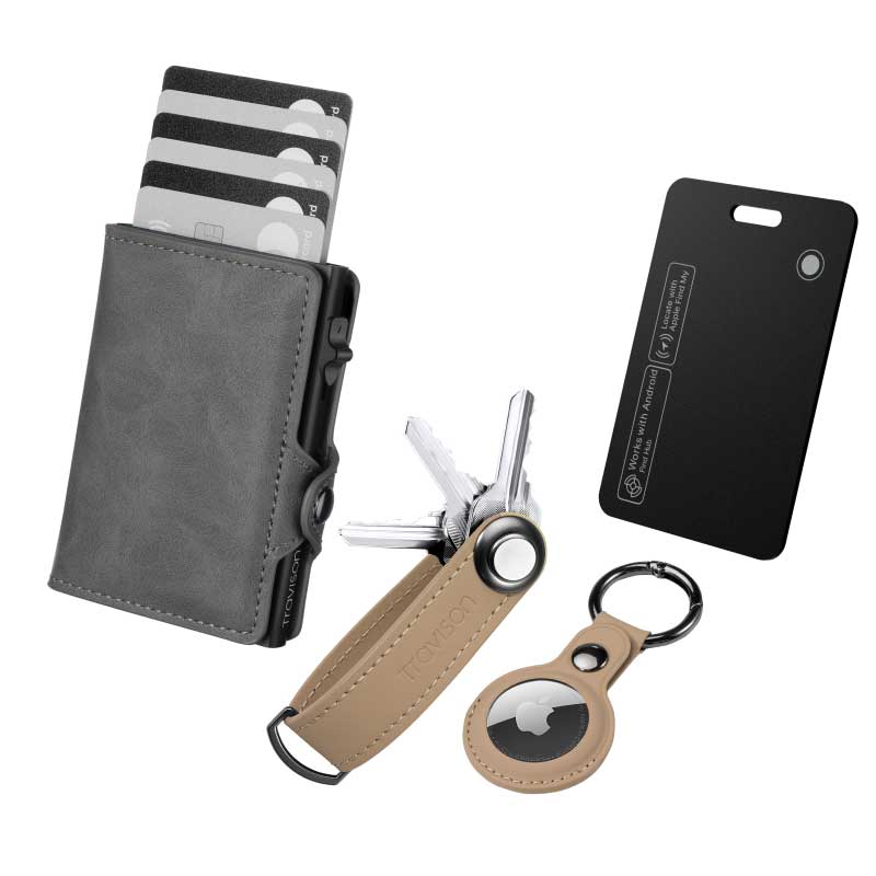 Smart Wallet + Key Organizer + Tracking Karte