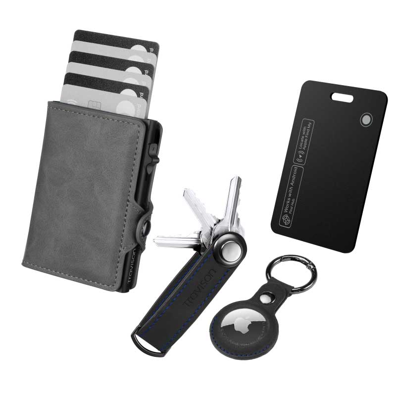 Smart Wallet + Key Organizer + Tracking Karte