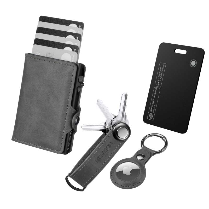 Smart Wallet + Key Organizer + Tracking Karte