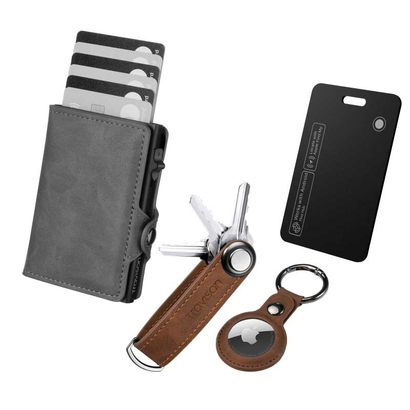 Smart Wallet + Key Organizer + Tracking Karte