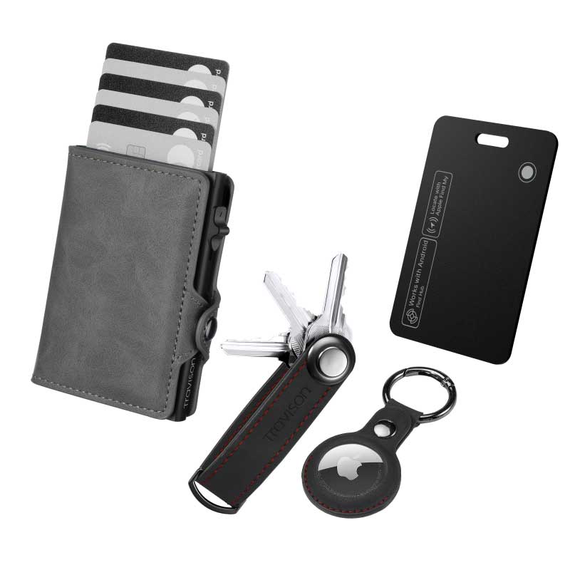 Smart Wallet + Key Organizer + Tracking Karte
