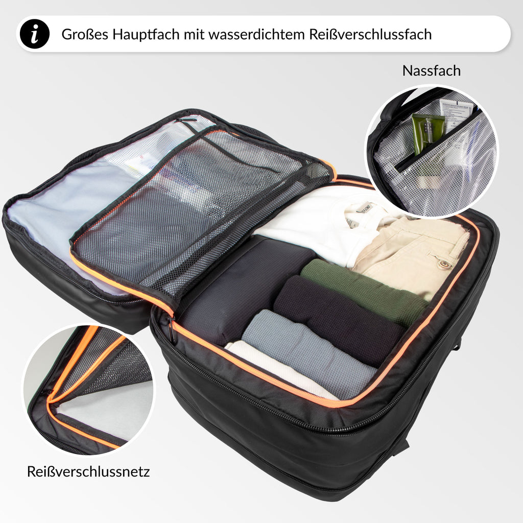 Travison Travelpack Max mit 180° Öffnung für ein einfaches Packen und Übersicht