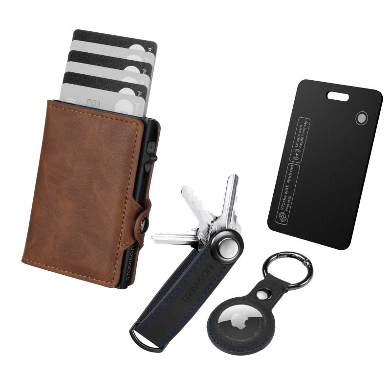 Smart Wallet + Key Organizer + Tracking Karte