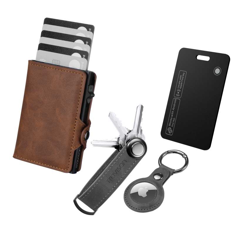 Smart Wallet + Key Organizer + Tracking Karte