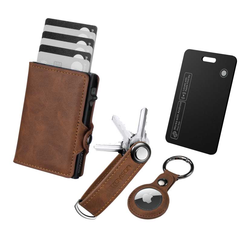 Smart Wallet + Key Organizer + Tracking Karte