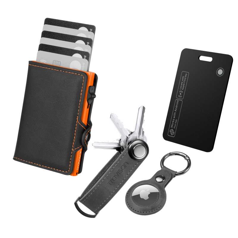 Smart Wallet + Key Organizer + Tracking Karte