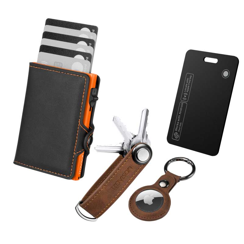 Smart Wallet + Key Organizer + Tracking Karte