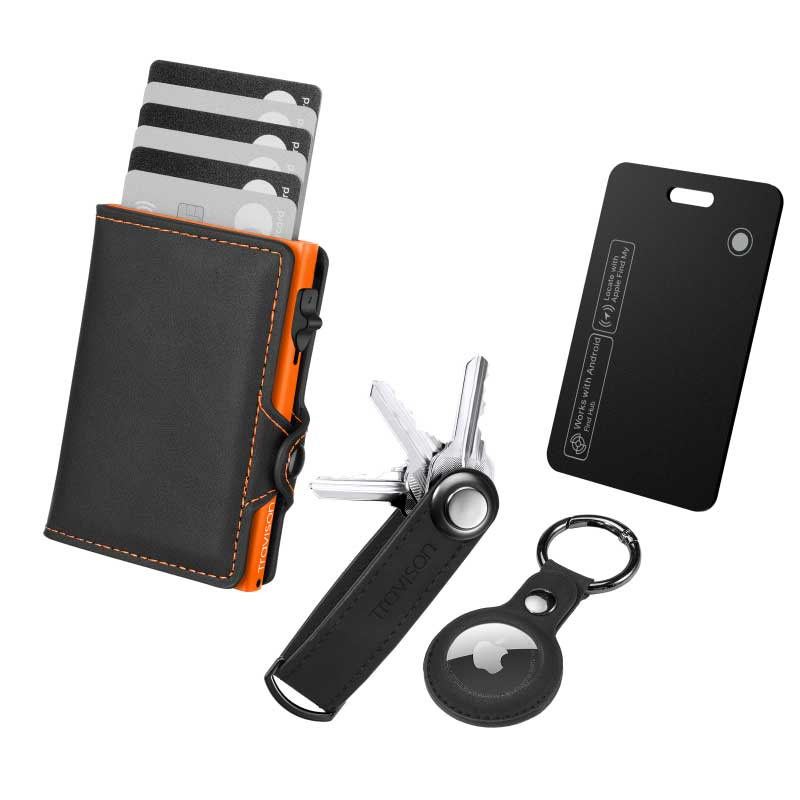 Smart Wallet + Key Organizer + Tracking Karte