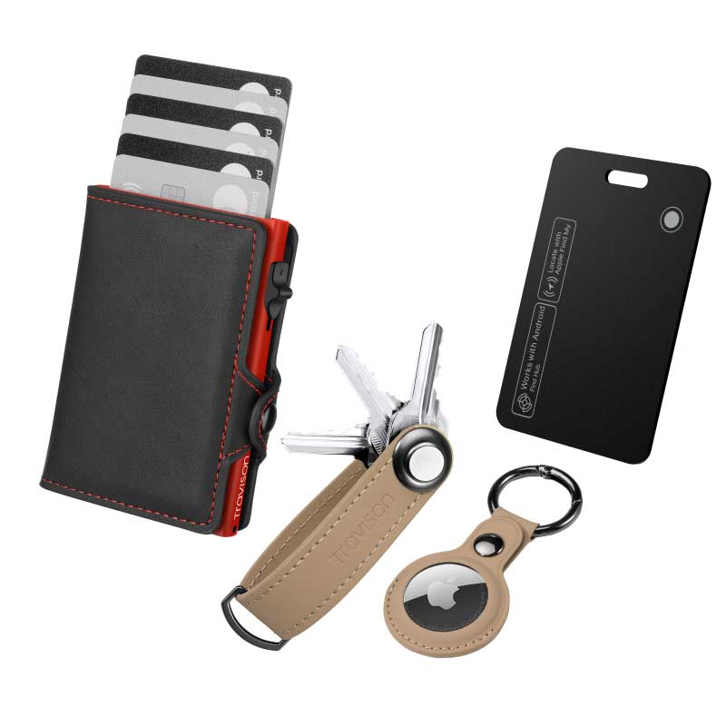Smart Wallet + Key Organizer + Tracking Karte
