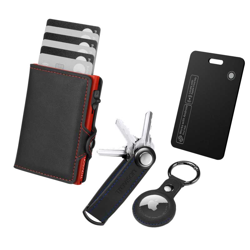 Smart Wallet + Key Organizer + Tracking Karte