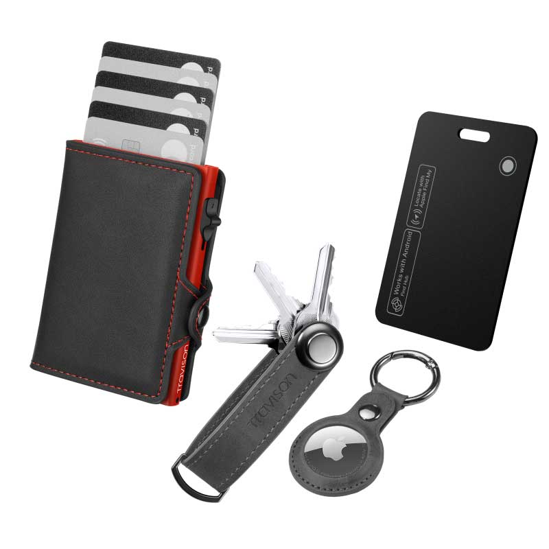 Smart Wallet + Key Organizer + Tracking Karte