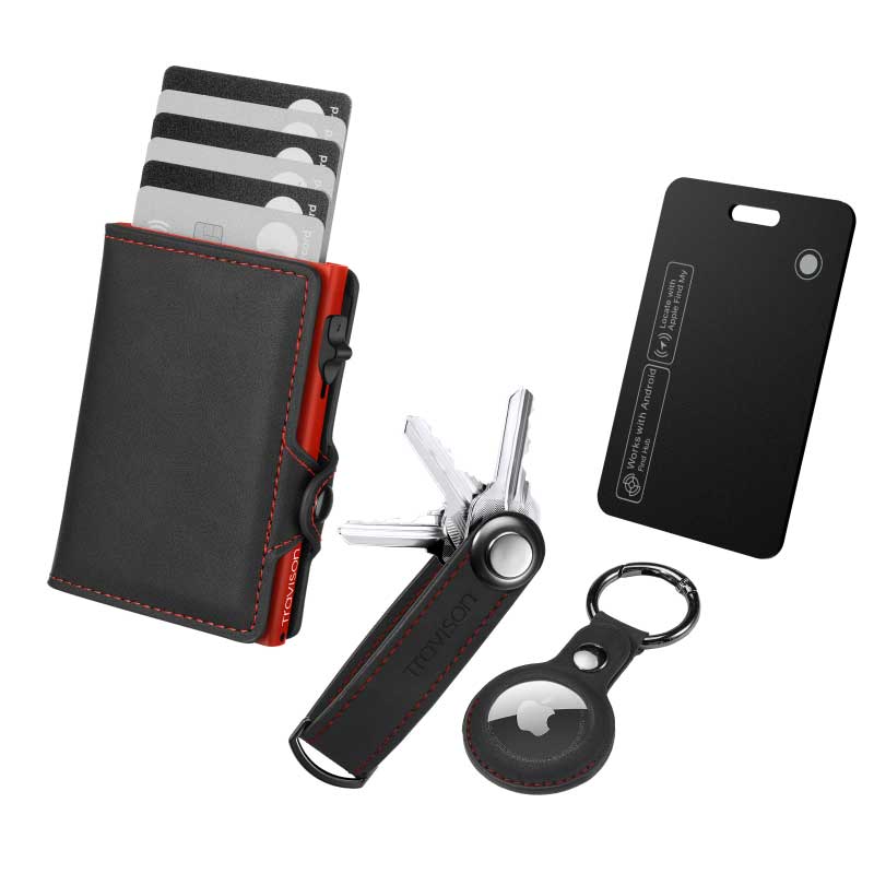 Smart Wallet + Key Organizer + Tracking Karte