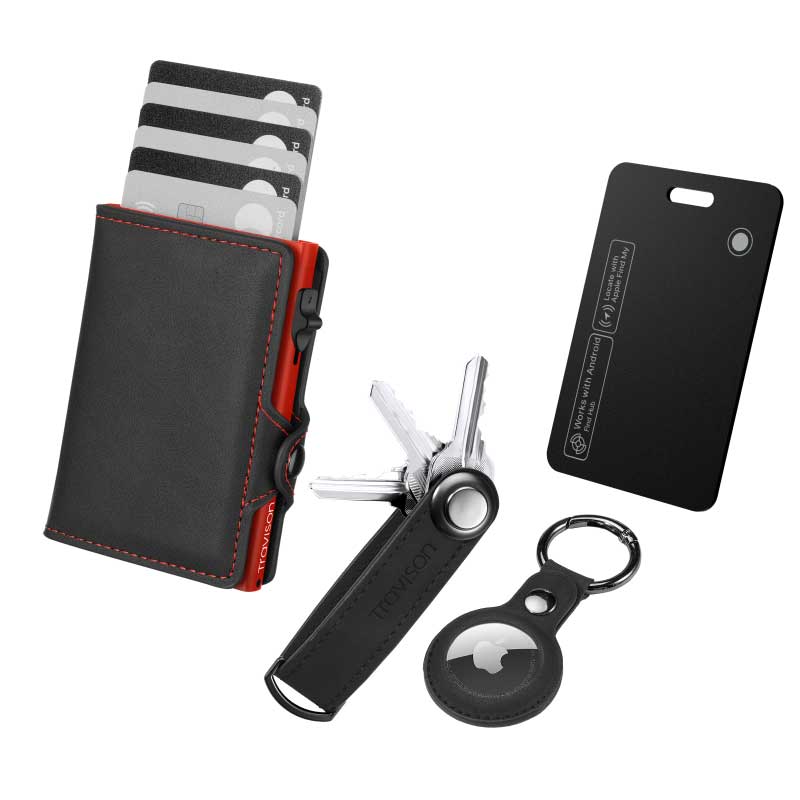 Smart Wallet + Key Organizer + Tracking Karte