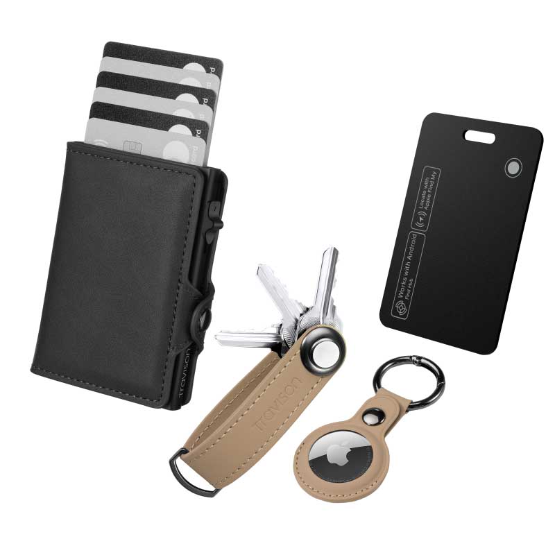 Smart Wallet + Key Organizer + Tracking Karte