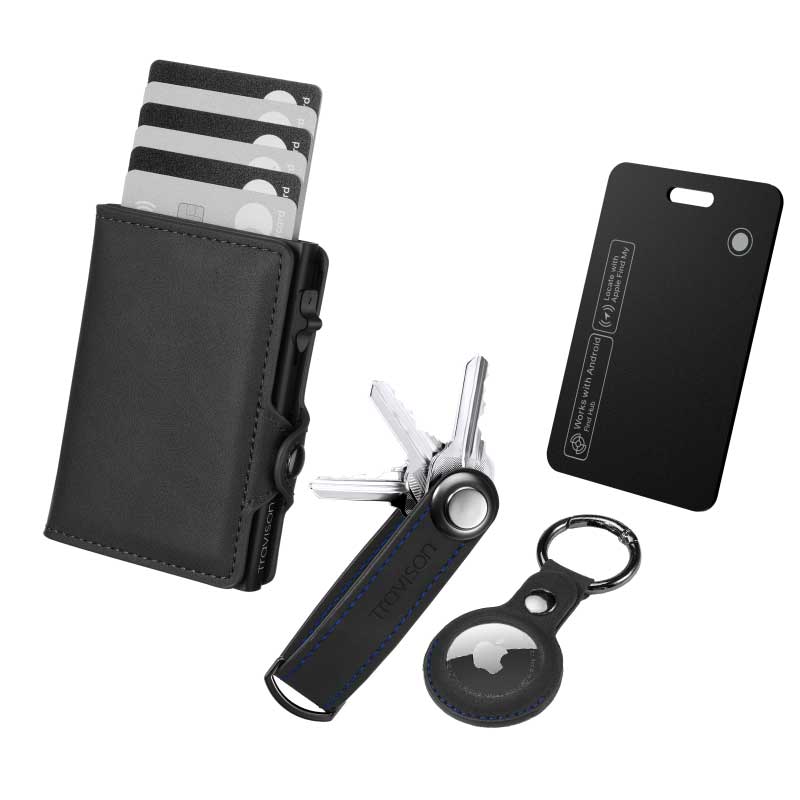 Smart Wallet + Key Organizer + Tracking Karte