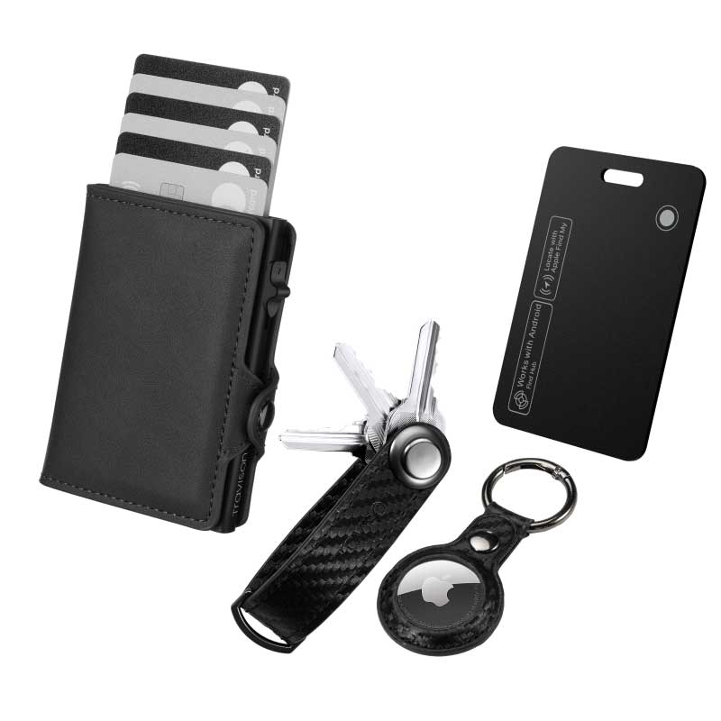Smart Wallet + Key Organizer + Tracking Karte